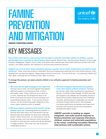 UNICEF-Famine Prevention & Mitigation-cover (2021)